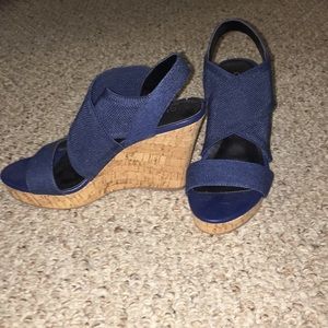 Charles David Navy blue wedges